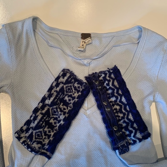 We the free Art School Embroidered thermal blue XS - Picture 5 of 8